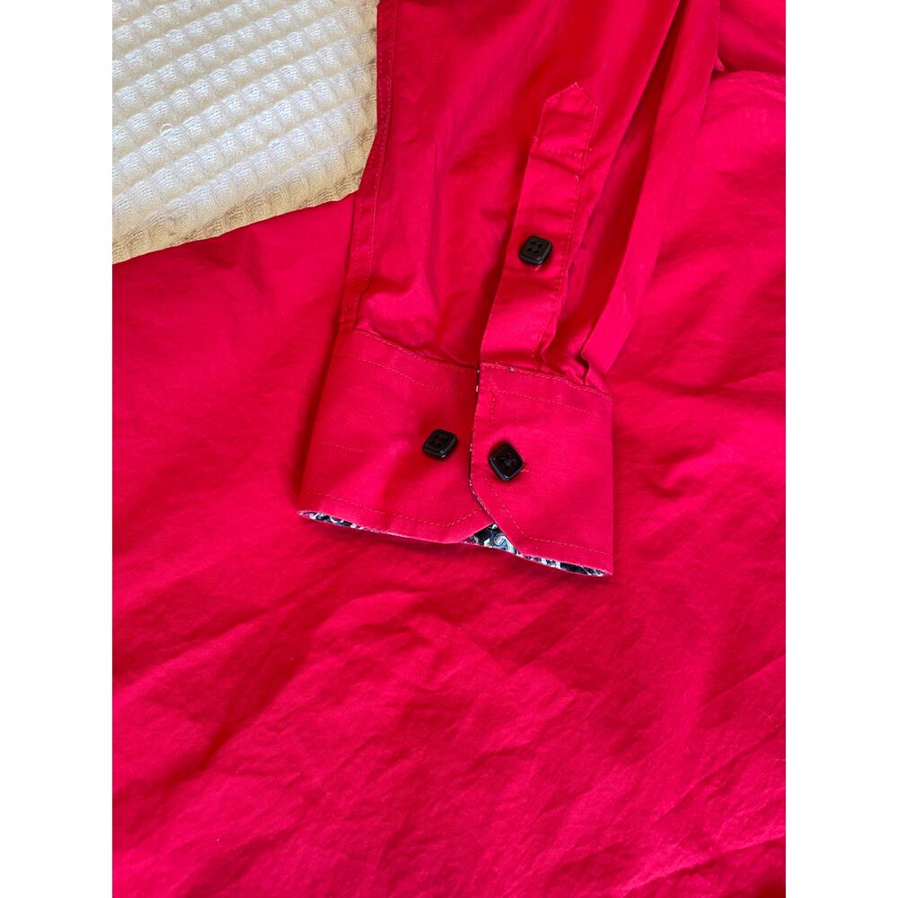 Coofandy Men’s Bright Red Mid Century Style Long Sleeve Button Up Shirt XL - Picture 11 of 12
